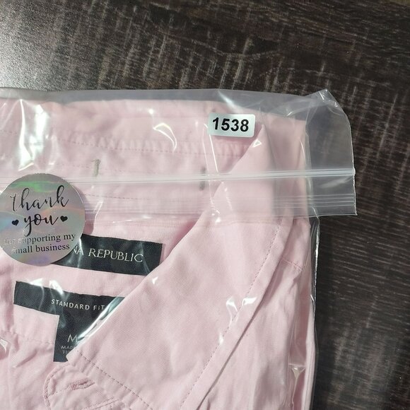 Banana Republic Mens Button Up Shirt M Pink Standard Fit Office Career Classic - Picture 11 of 11